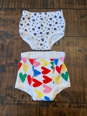 Hanna Andersson Training Underwear Bundle with Hearts. XS and Small